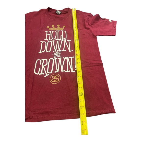 Stussy Maroon Hold Down The Crown Tee Mens Size Small - Picture 4 of 5
